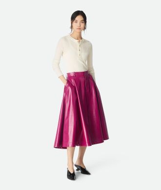 Bottega Veneta Pantaloni A Culotte In Pelle Lucida - Bottega Veneta