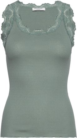Rosemunde Tanktop ROSEMUNDE Babette Silk Top, Damen, Gr. L, gr&uuml;n, Feinstrick, Obermaterial: 70% Seide, 30% Baumwolle, k&ouml;rpernah h&uuml;ftbedeckend, Rundhals, Tops Ta