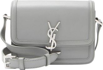 Saint Laurent Grey Calfskin Small Solferino Shoulder Bag (Authentic Pre-Loved)