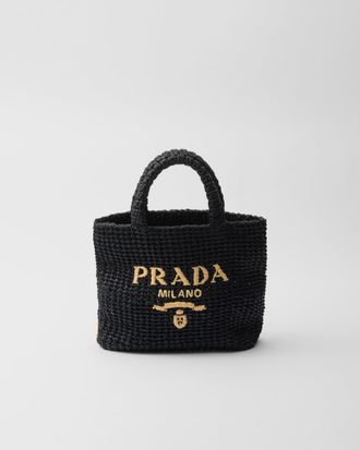 Prada Small Crochet Tote Bag, Woman, Black