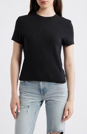 Rip Curl Classic Fitted Stretch Cotton T-Shirt in Black at Nordstrom, Size X-Small