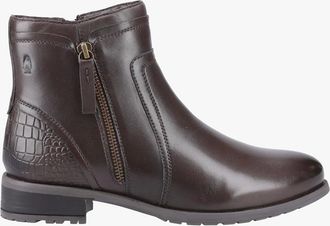 Hush Puppies Womens Hush Puppies SCARLETT Womens Leather Ankle Boots Brown - Size: 3