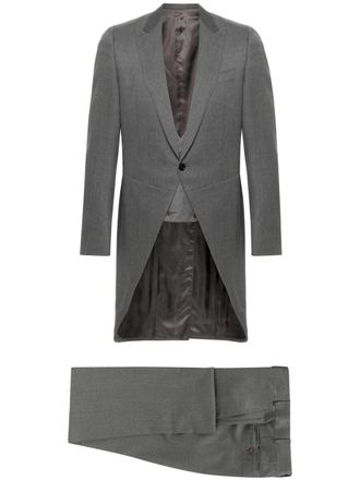 Canali Wollen pak met enkele rij knopen - Grijs