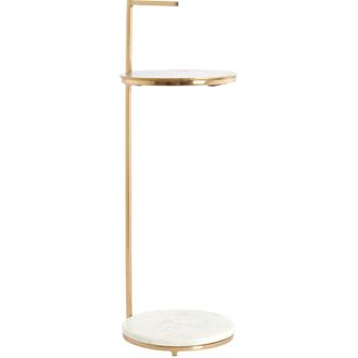 Light & Living Tavolino Light & Living LEDA in pietra con marmo bianco e ottone