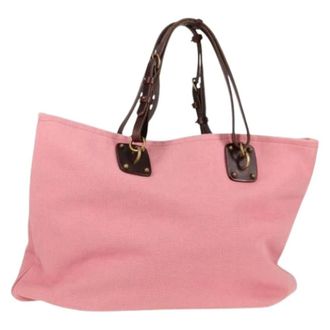 Bottega Veneta Pre-owned Tote Bags, female, Pink, Size: ONE SIZE Pre-owned Canvas Tote Bag