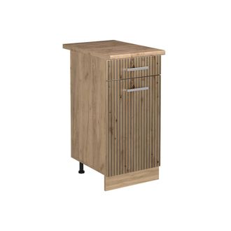 Vicco Mueble Bajo De Cocina R-line, Roble Artesanal/roble Dorado, 40 Cm Encimera Roble Dorado, Vicco