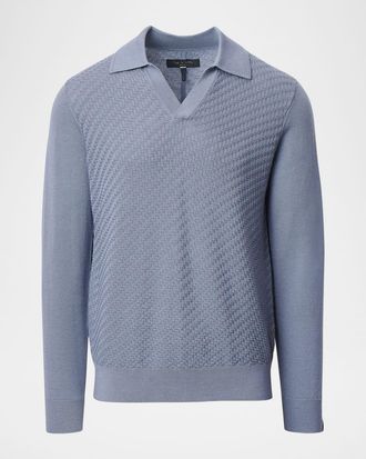 Rag & Bone Mens Charles Wool Johnny Collar Polo Sweater