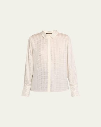 Kobi Halperin Callie Button-Down Rhinestone Blouse