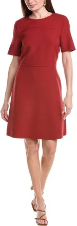 Lafayette 148 New York Short Sleeve Wool & Silk-Blend Dress