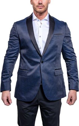Maceoo Tesla Ascension2166 Blue Satin Jacquard Dinner Jacket at Nordstrom, Size 5