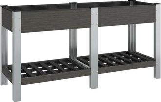 vidaXL Garden Raised Bed with Shelf Grey 150x50x75 cm WPC vidaXL