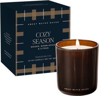 Sweet Water Decor Premium Boxed Fall Candle in Cozy Season - Amber Jar at Nordstrom