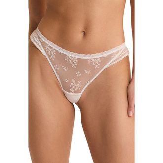 Etam Harmonie Embroidered Tulle Bralette in Ecru at Nordstrom, Size Large