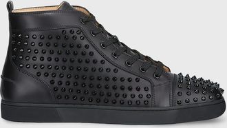 Christian Louboutin Men & apos;s Louis Mid-Top Spiked Leather Sneakers