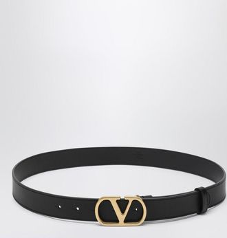 Valentino Black 3 cm Vlogo Signature leather belt