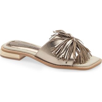 Chocolat Blu Elda Slide Sandal in Platinum Leather at Nordstrom, Size 9-9.5Us