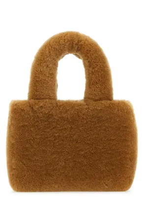 Amina Muaddi Mano Top Handle Bag - Camel