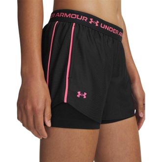 Under Armour Dames/Dames 2 in 1 Korte Broek (Zwart/roze)