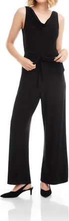 Karen Kane Camila Travel Jersey Sleeveless Cowl Neck Jumpsuit In Black