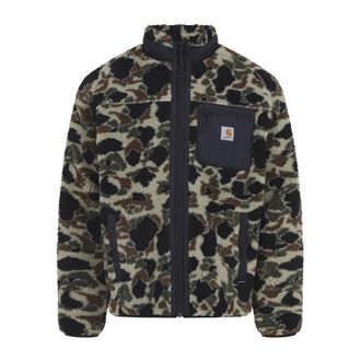 Carhartt Work in Progress Groene Militaire Stijl Voering Jas - Heren - Vesten met rits - Groen - S - Polyester - Hoodies & sweatvesten
