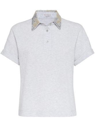 Brunello Cucinelli Blouse met verfraaide kraag - Grijs
