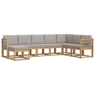 vidaXL Conjunto De Sof&aacute;s De Exterior 8 Pcs Blanco Y Gris Claro Vidaxl