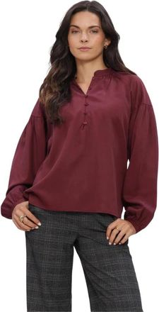 Selected Overhemden, Dames, Rood, S, Dames Blouses Slwdonna Ls Shirt