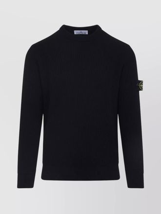 Stone Island ribbed virgin wool crewneck sweater