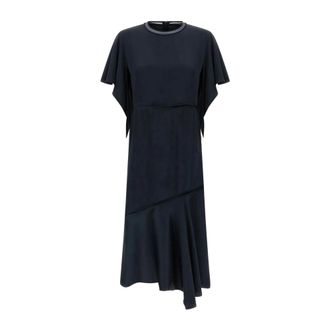 Fabiana Filippi Asymmetrische Zoom Midi Jurk - Dames - Jurken - Blauw - Maat: XS Viscose