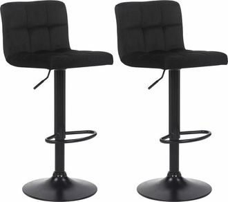 Clp Set di 2 sgabelli bar Feni in velluto nero