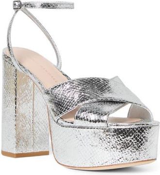 Loeffler Randall Loretta Platform Sandal in Silver at Nordstrom, Size 10.5