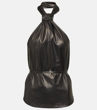 Ann Demeulemeester Halterneck leather top
