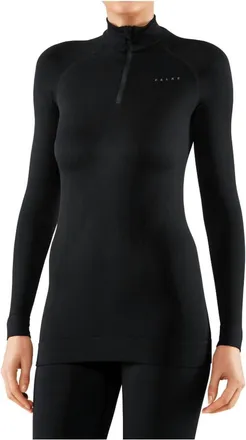 Falke Maximum Warm Quarter Zip Base Layer Top In Black
