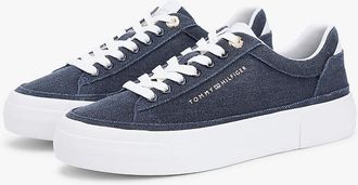 Tommy Hilfiger Womens Canvas Platform Sneaker - Space Blue - US 6.5 / EU 37