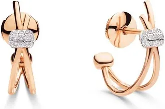POMELLATO Together Hoop Earrings in Rose Gold/diamond at Nordstrom