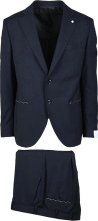 Luigi Bianchi Mantova Heren Wol Linnen Pak - Heren - Business pakken - Blauw - XL - Wol - Kostuums