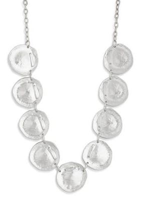 Karine Sultan Textured Disc Frontal Necklace in Silver at Nordstrom Rack