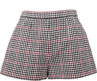 Valentino Rode Valentino Houndstooth Patroon Shorts - 10s