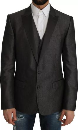 Dolce & Gabbana Gray MARTINI 2 Piece Vest Coat Mens Blazer