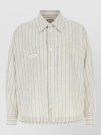 Wooyoungmi cotton shirt long sleeves striped chest pocket