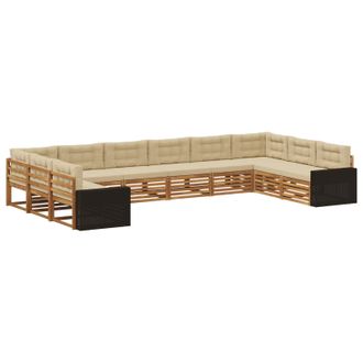 vidaXL Juegos De Sof&aacute;s 10 Uds. Madera De Acacia S&oacute;lida Vidaxl