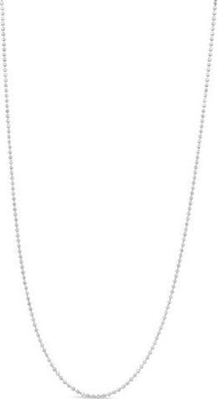 House of Brilliance 925 Sterling Silver 0.7mm Slim and Dainty Unisex Inch Ball Bead Chain Necklace in White at Nordstrom