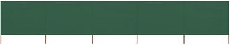 vidaXL Paravientos De Playa De 5 Paneles Tela Verde 600x120 Cm Vidaxl