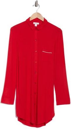 Nordstrom Rack Tranquility Button Front Nightshirt in Red Barbados Cherry at Nordstrom Rack, Size X-Large