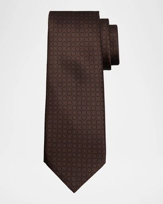 Stefano Ricci Men & apos;s Circle-Print Silk Tie