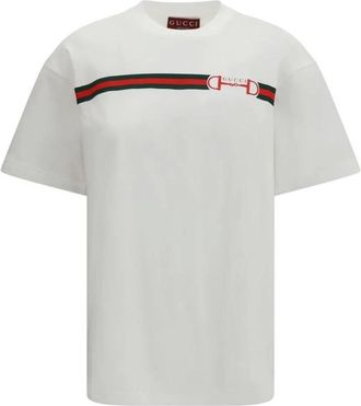 Gucci T-Shirts, female, White, Size: S Classic Cotton Crew Neck T-Shirt