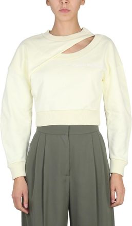 Alexander McQueen Beige Solid Crew Neck Sweatshirt