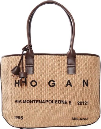 Hogan Tote Bags, female, Beige, Size: ONE SIZE Address Shopping Piccola Tess Rafia