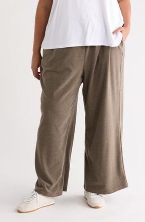 Max Studio Drawstring Waist Wide Leg Pants in Heather Toast at Nordstrom Rack, Size 3X