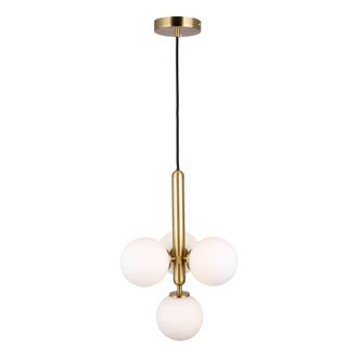 Sulion L&aacute;mpara de techo con 4 bolas de vidrio blanco